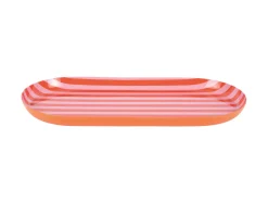Present time - Tray Animado oval large bright orange w. soft pink