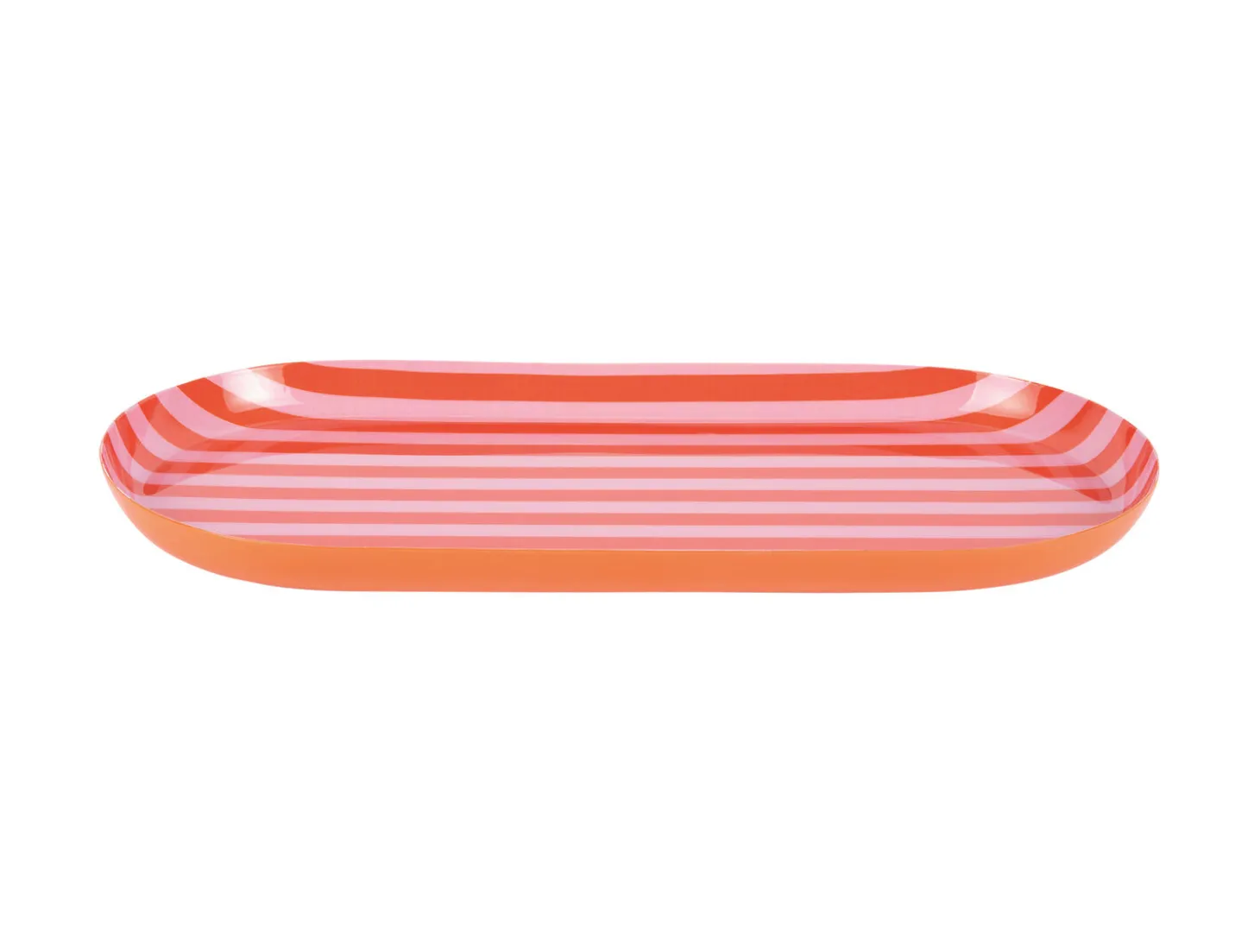 Present time - Tray Animado oval large bright orange w. soft pink