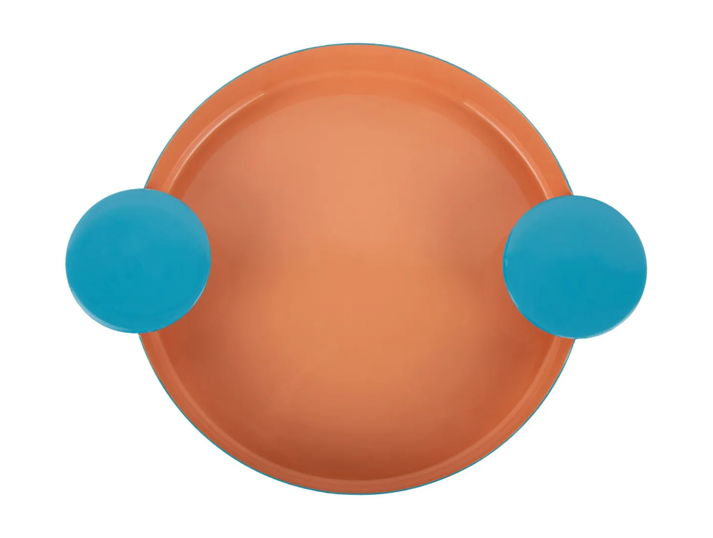 Present time - Tray Double Funky medium peach orange w. aqua blue