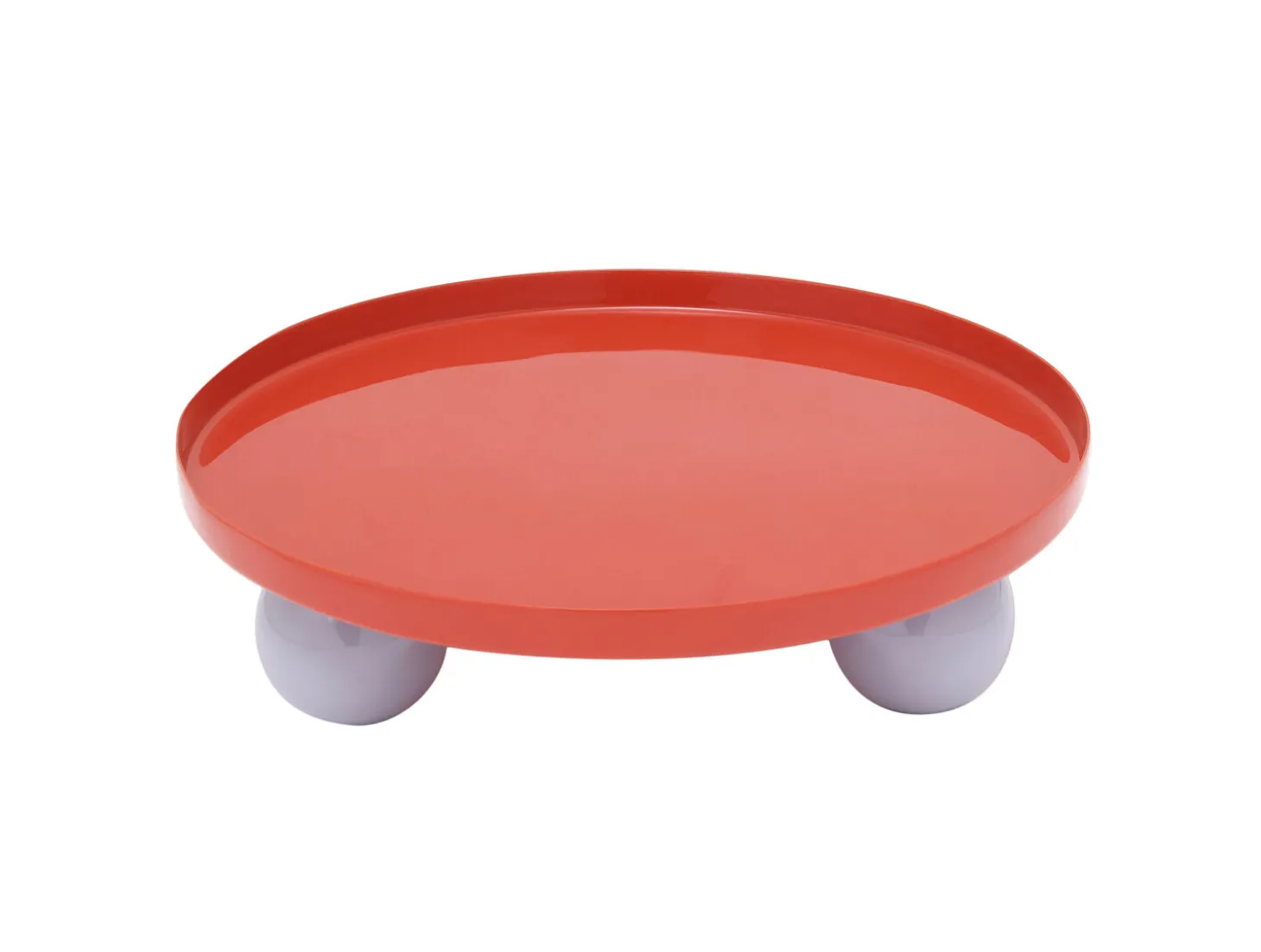 Present time - Tray Double Funky round large bright red w. soft purple