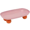 Present time - Tray Double Funky oval soft pink w. bright orange