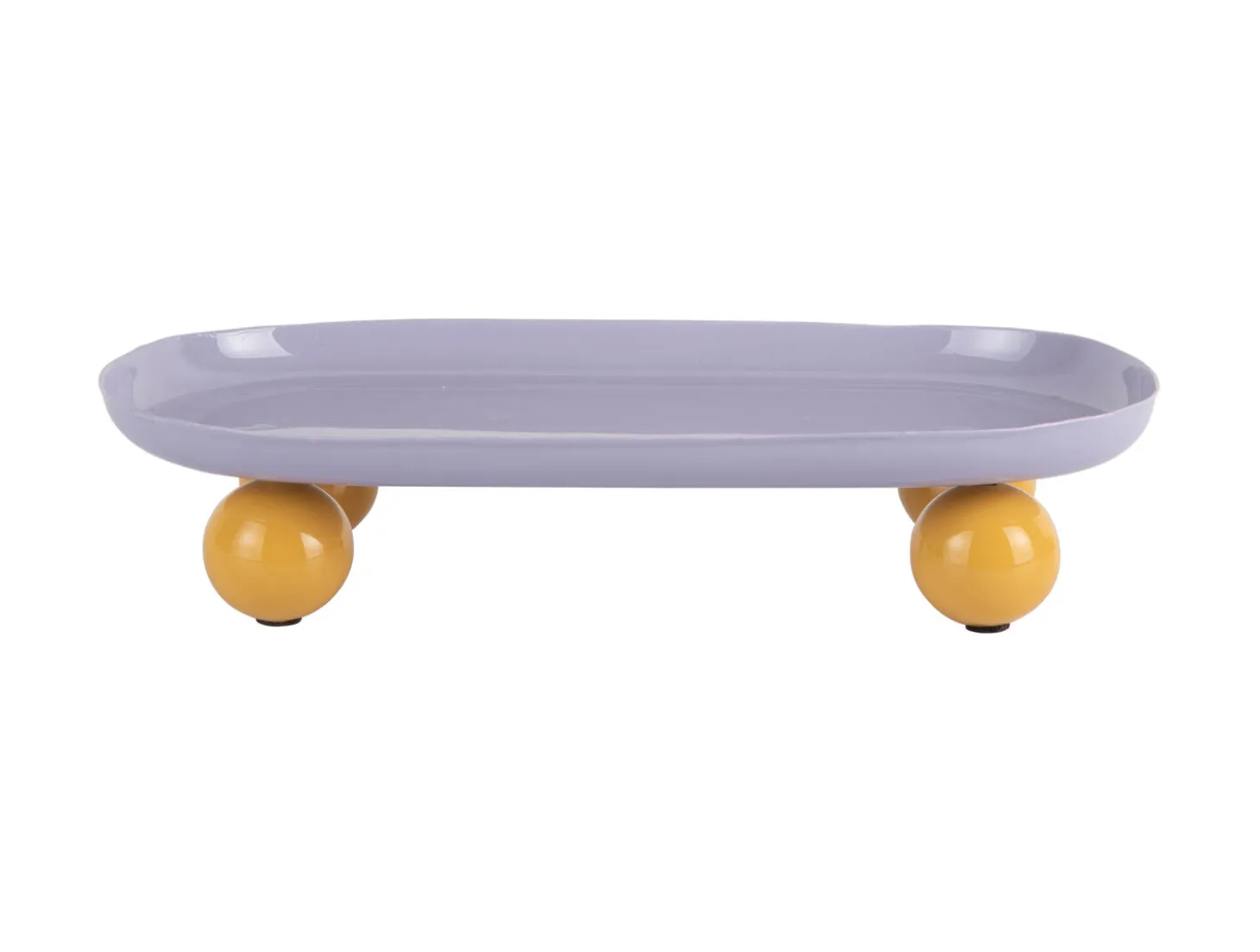 Present time - Tray Double Funky oval large soft purple w. bright yellow