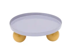 Present time - Tray Double Funky round soft purple w. bright yellow