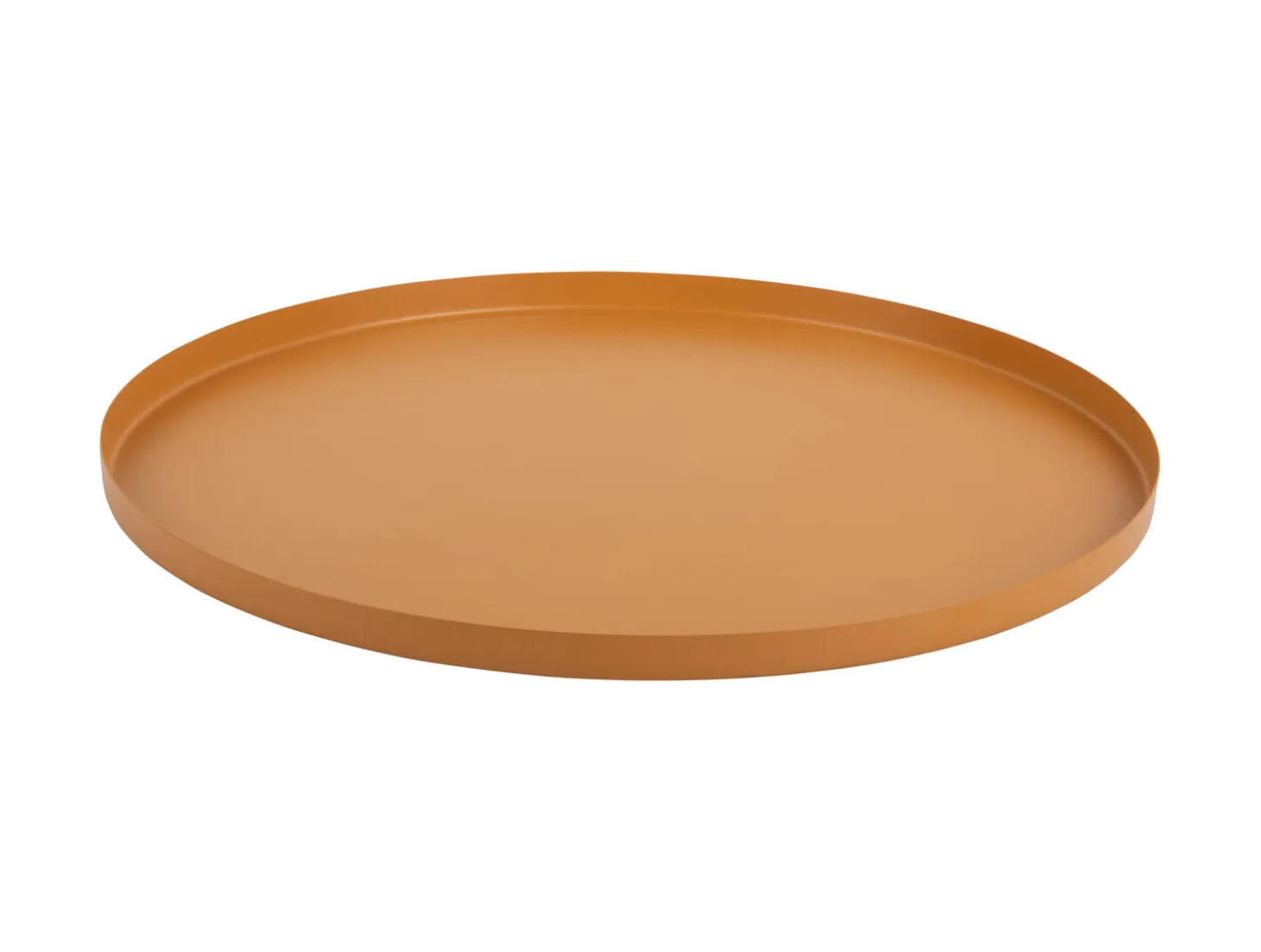 Present time - Tray Servir round medium ochre yellow