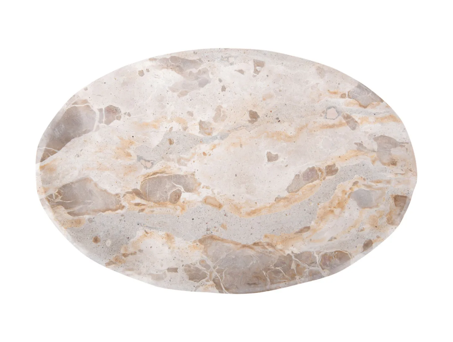 Present time - Tray Waved oval medium marble brown
