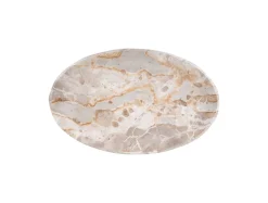 Present time - Tray Waved oval large marble brown