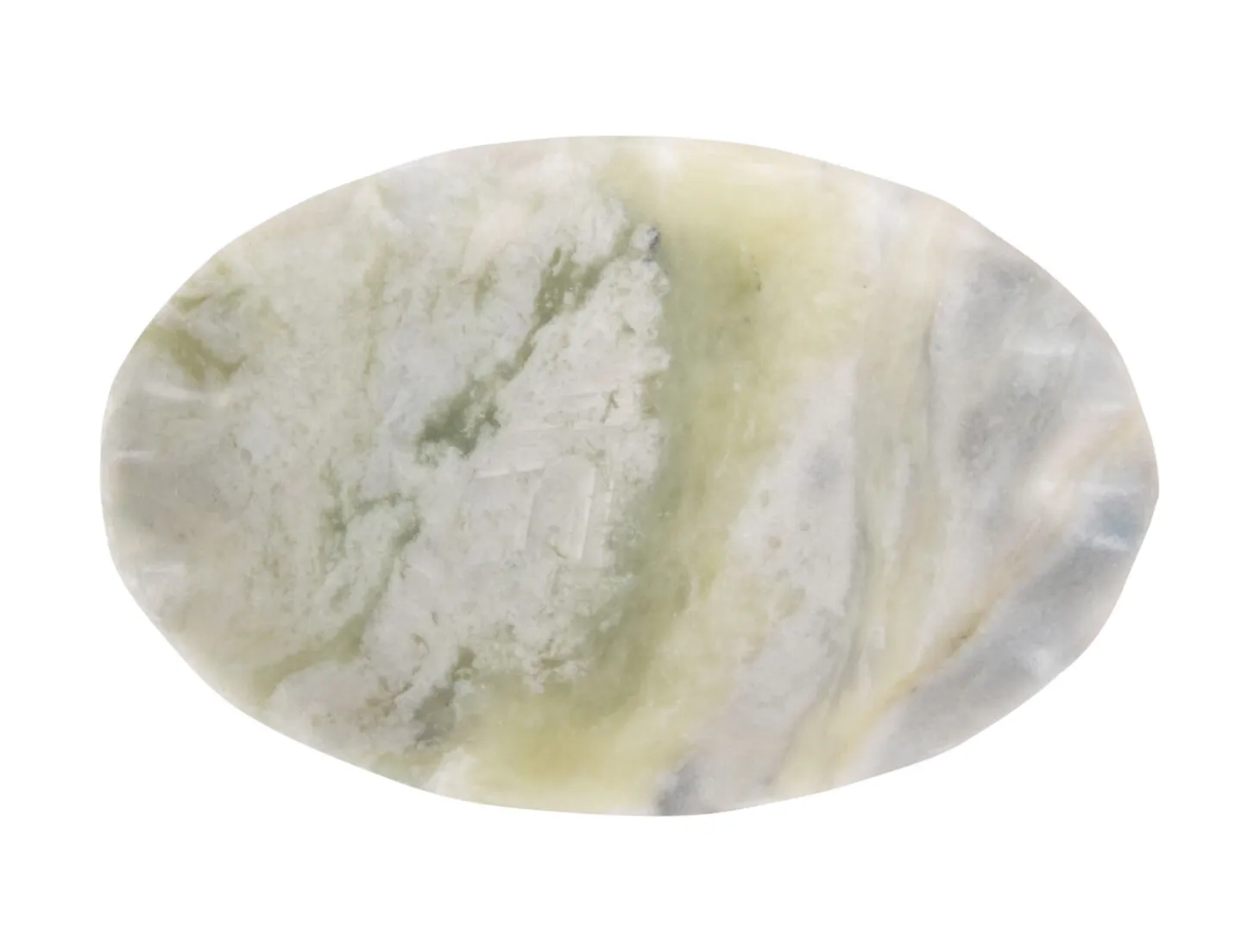 Present time - Tray Waved oval small marble himalayan green