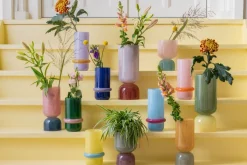 Present time - Vase Animado Anillo medium mango yellow w. soft blue
