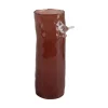 Present time - Vase Bird On Branch large red ochre