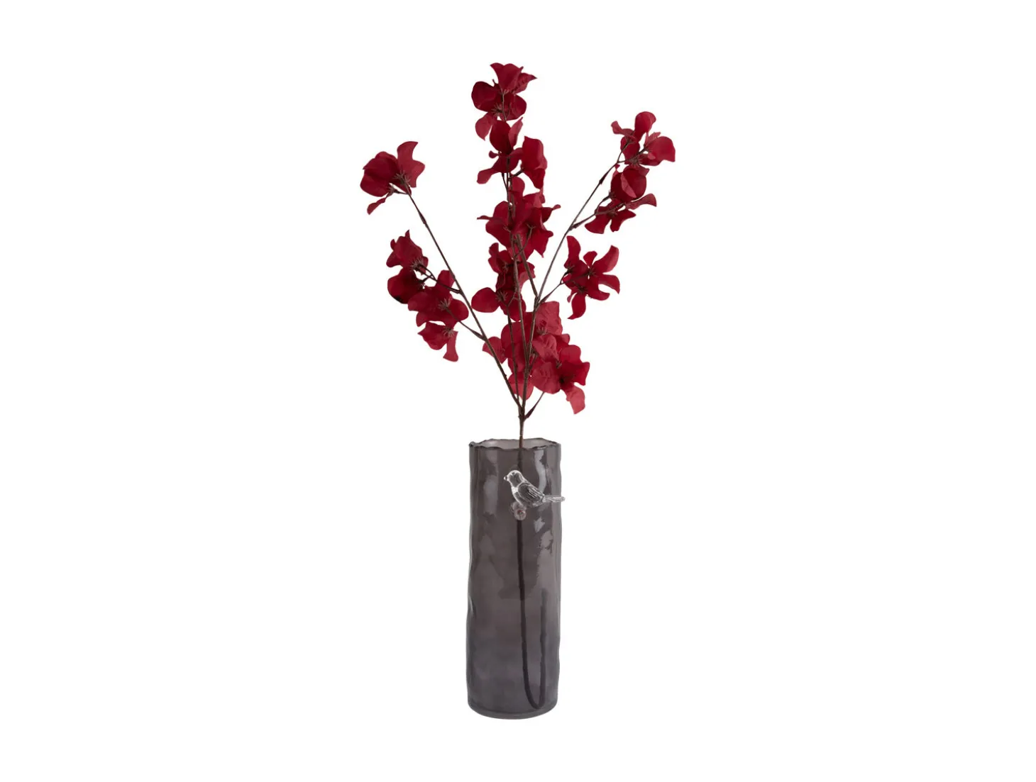 Present time - Vase Bird On Branch large dark grey