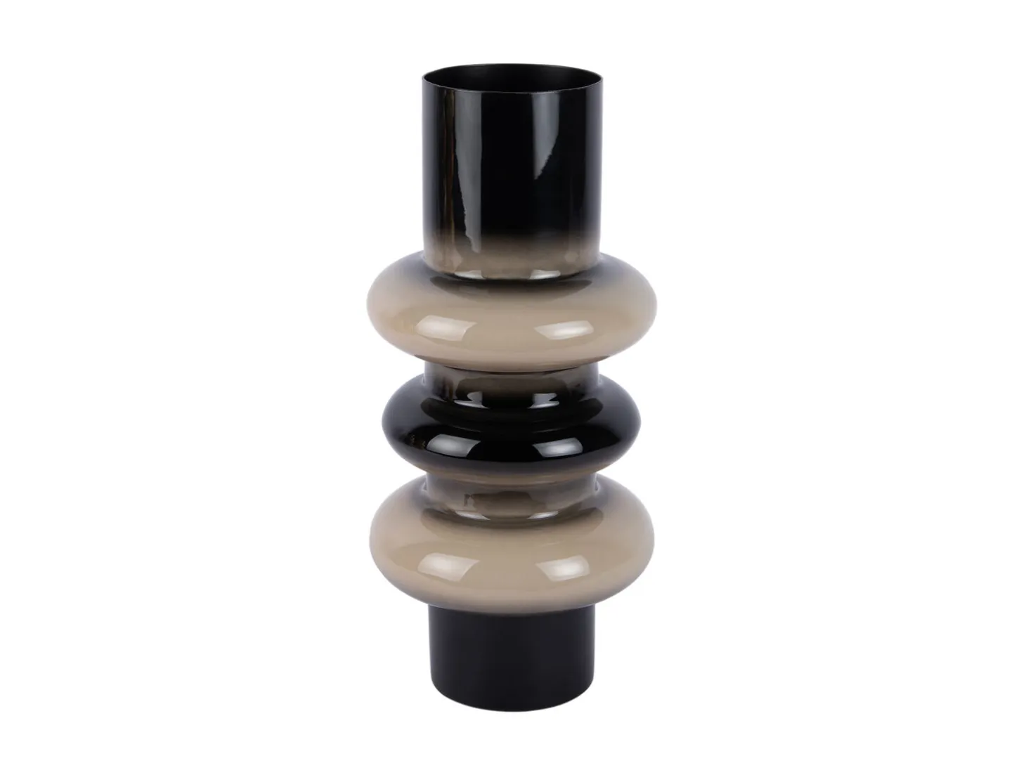 Present time - Vase Grato medium black w. warm grey