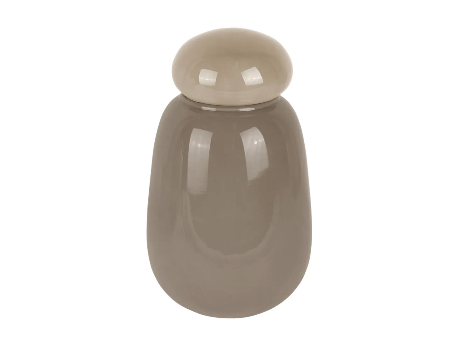 Present time - Vase Nuevo Dulce dark grey w. warm grey lid