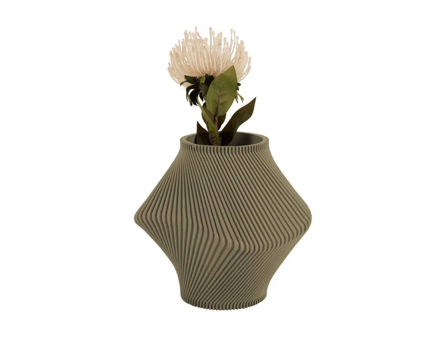 Present time - Vase Twisted Rib tea green
