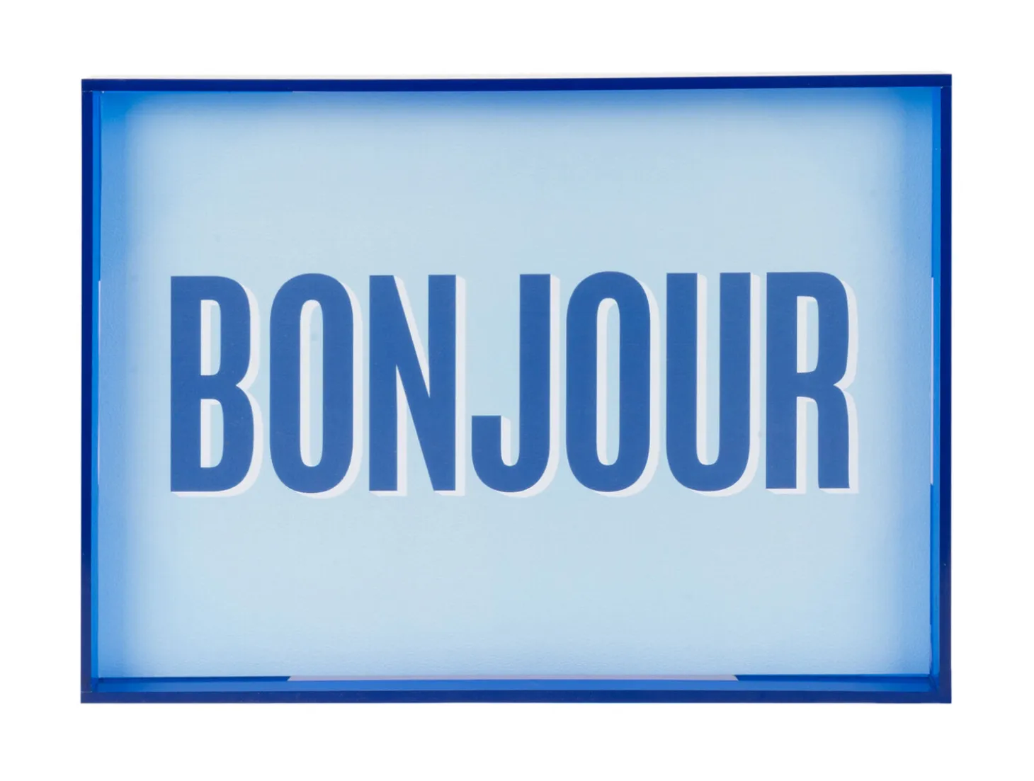 Present time - Wall art Bonjour medium dark blue