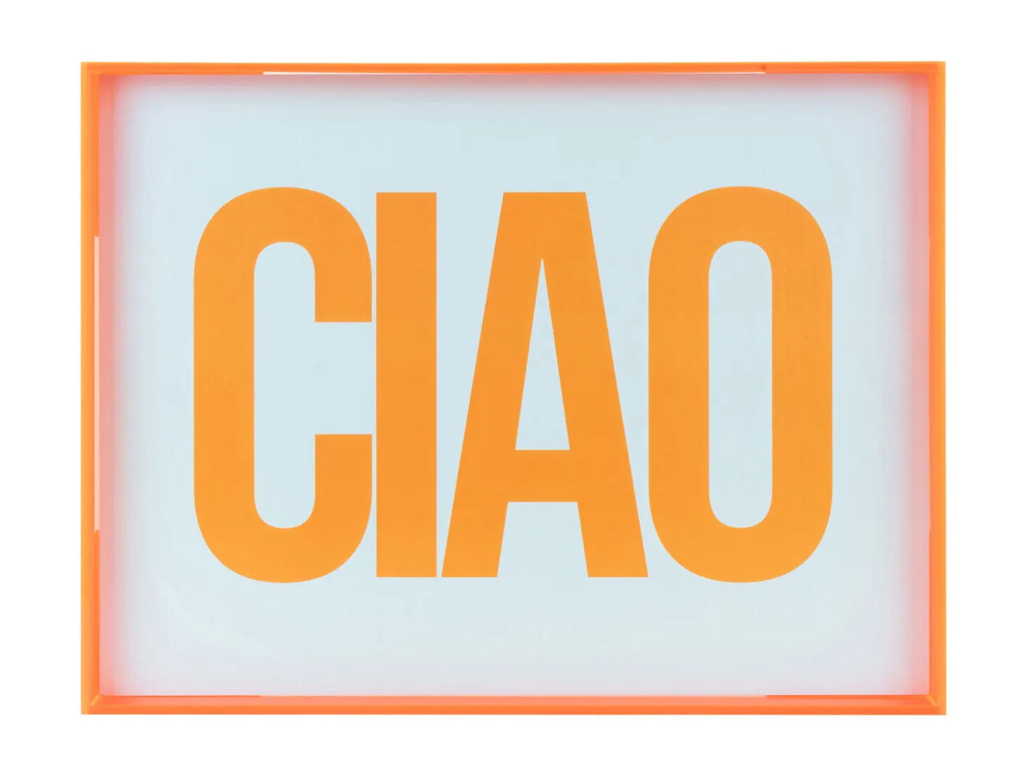 Present time - Wall art Ciao large bright orange