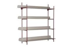 Present time - Wall rack Reina Cuatro burgundy red w. warm grey