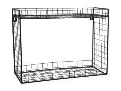 Present time - Wall rack Reja double layer black