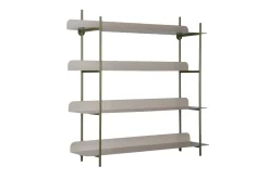 Present time - Wall rack Reina Cuatro luxury green w. warm grey