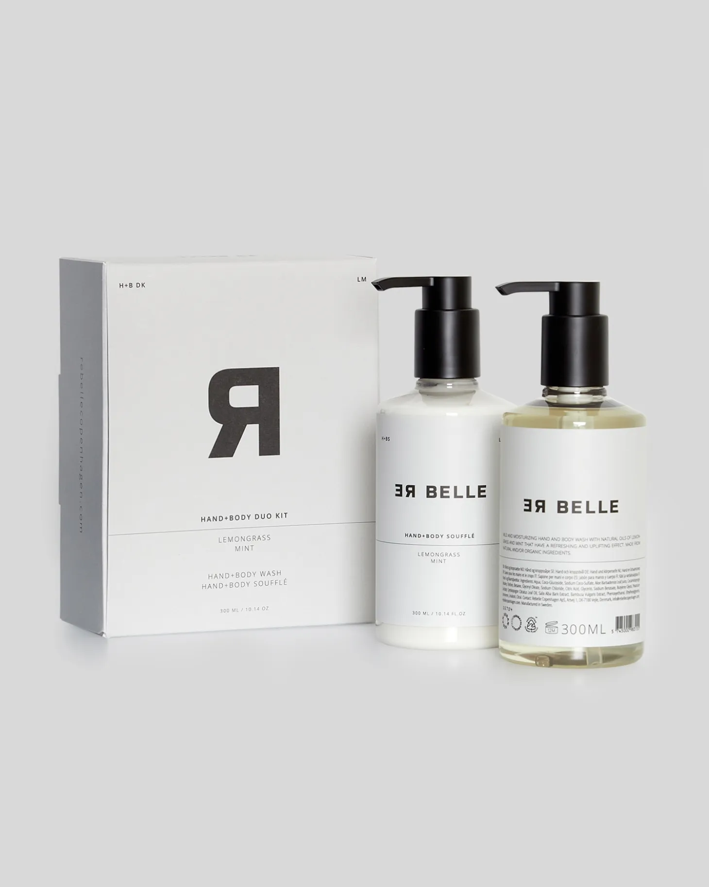 Rebelle Copenhagen - Duokit Hand & Body Wash, Hand & Body Soufflé Lemongrass Mint 300 ml - PCR