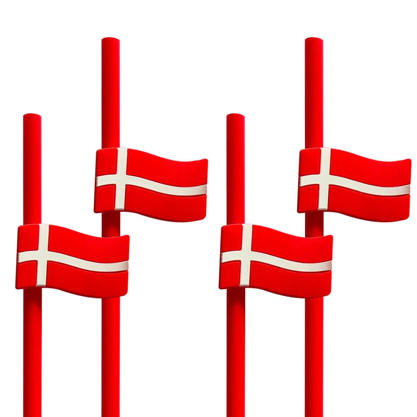 Royal Series - Sugerør med silikoneflag, genanvendelige - 4 stk.