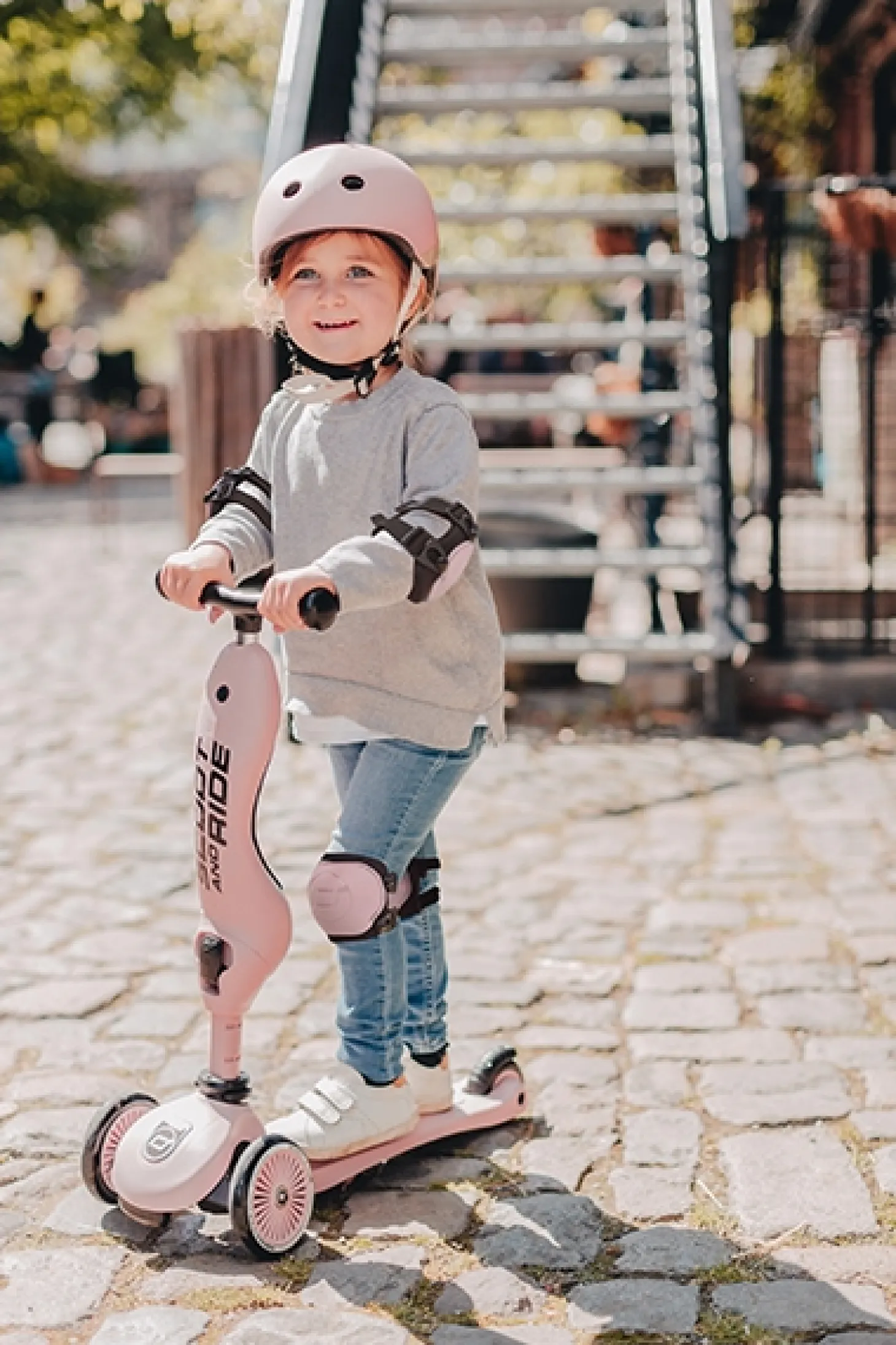 Scoot and Ride - Knæ- og albuebeskyttere - Rose/lyserød - S