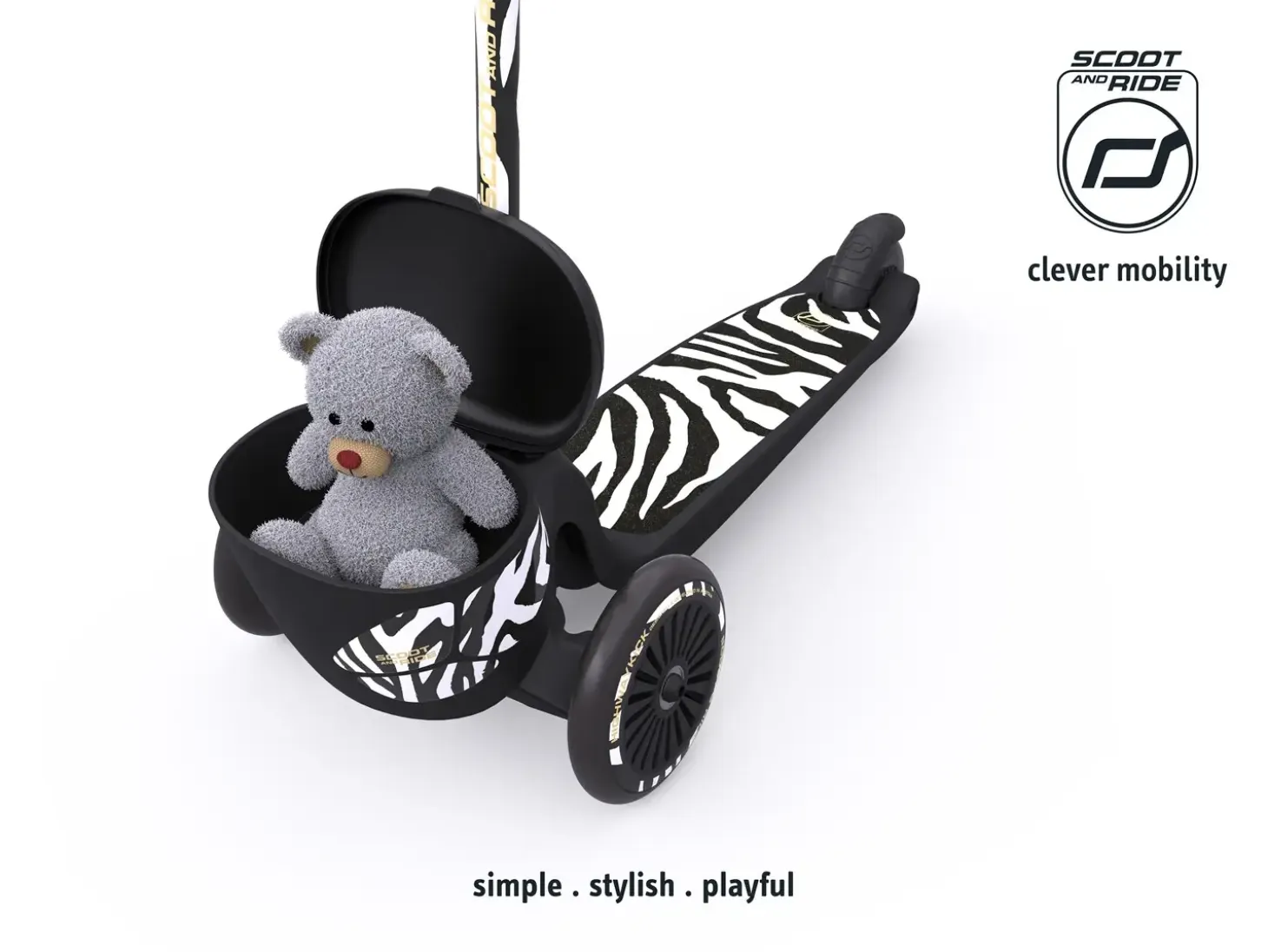 Scoot and Ride - Løbehjul Highway Kick 2 Lifestyle, Zebra