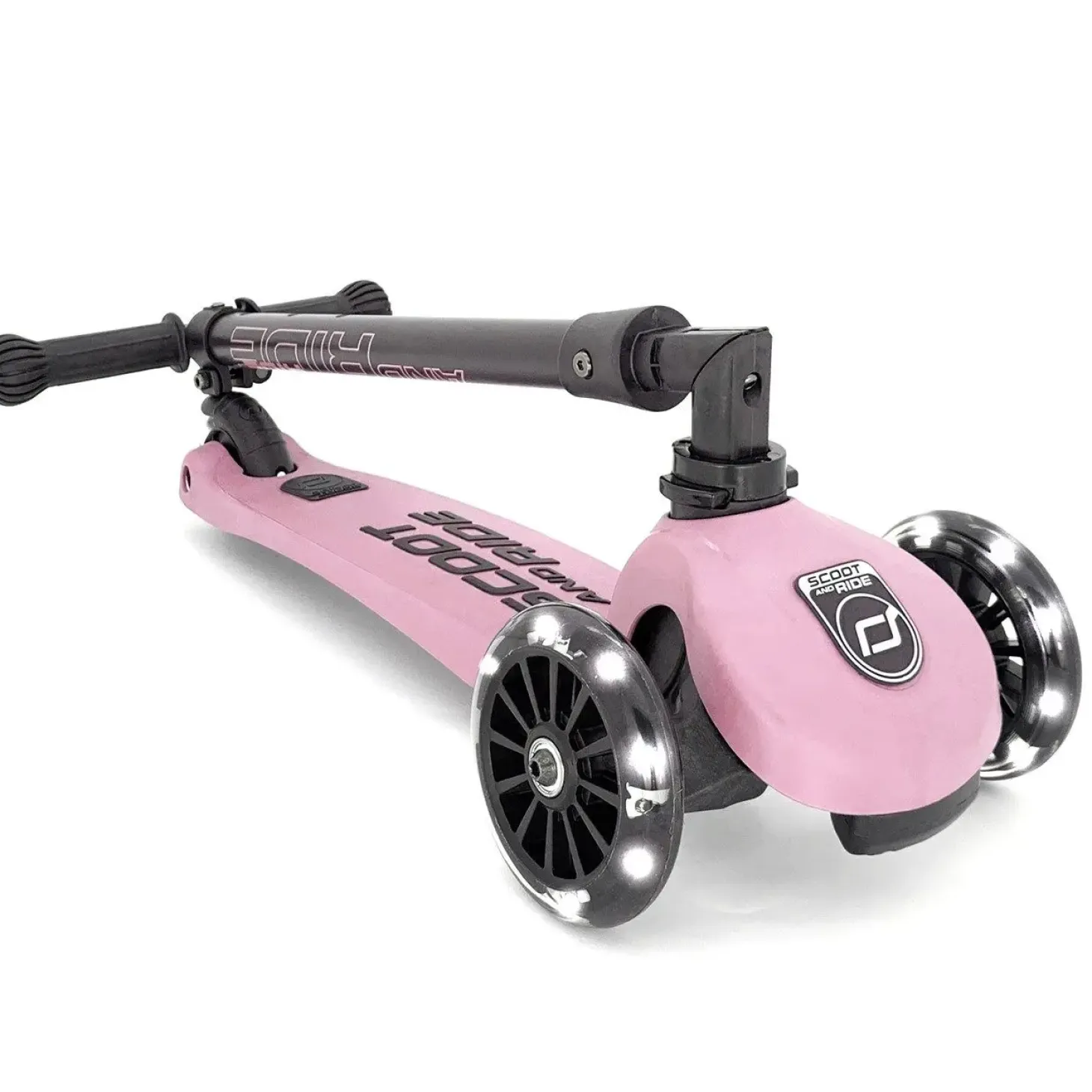 Scoot and Ride - løbehjul Highway Kick 3 - Lyserødt med LED-lys i hjulene - Rose