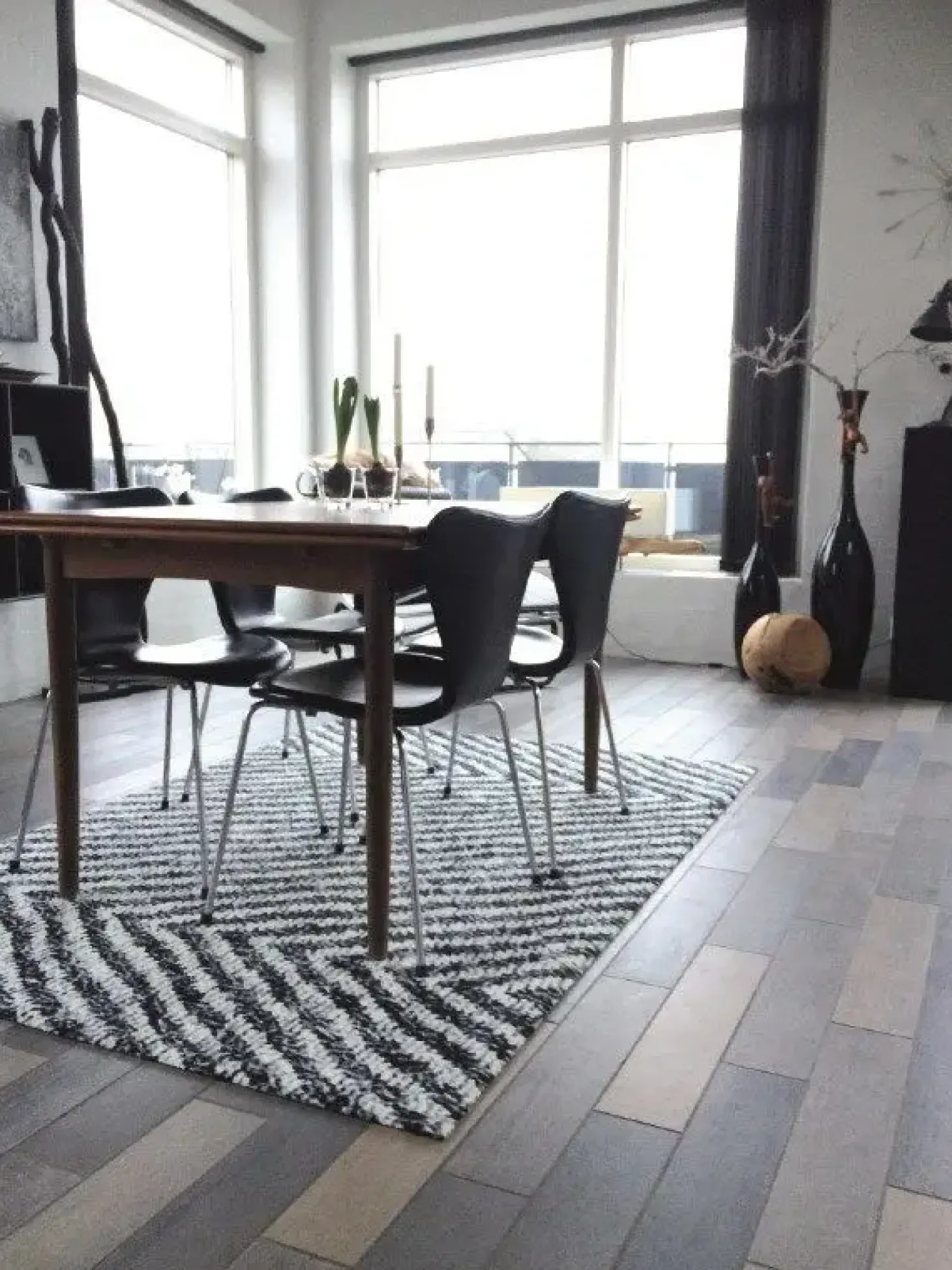 Skriver Collection - Måtte - TrendMat Delux - Herringbone - sort - 200x300 cm