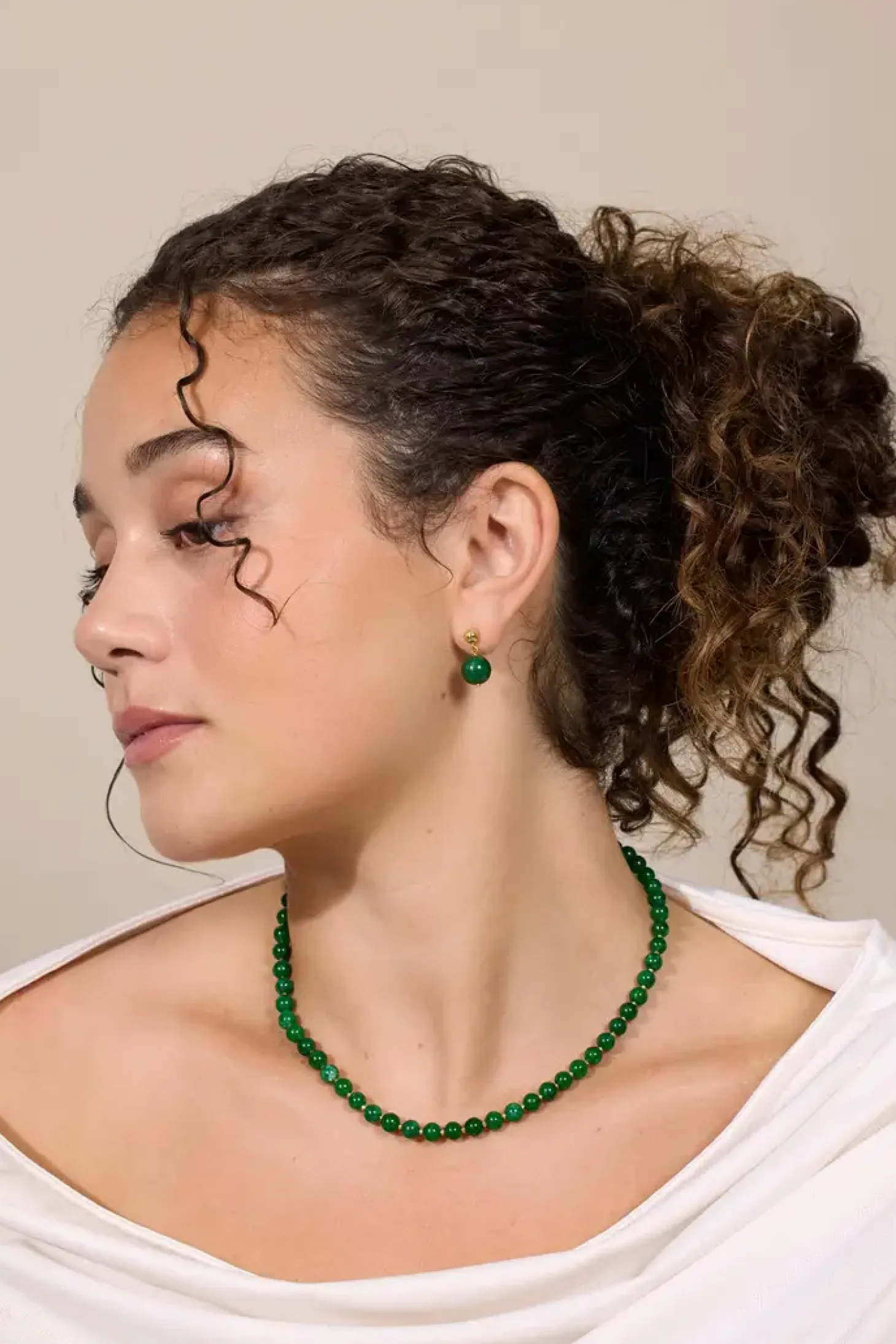 Soï - Grøn Jade - Krystal halskæde