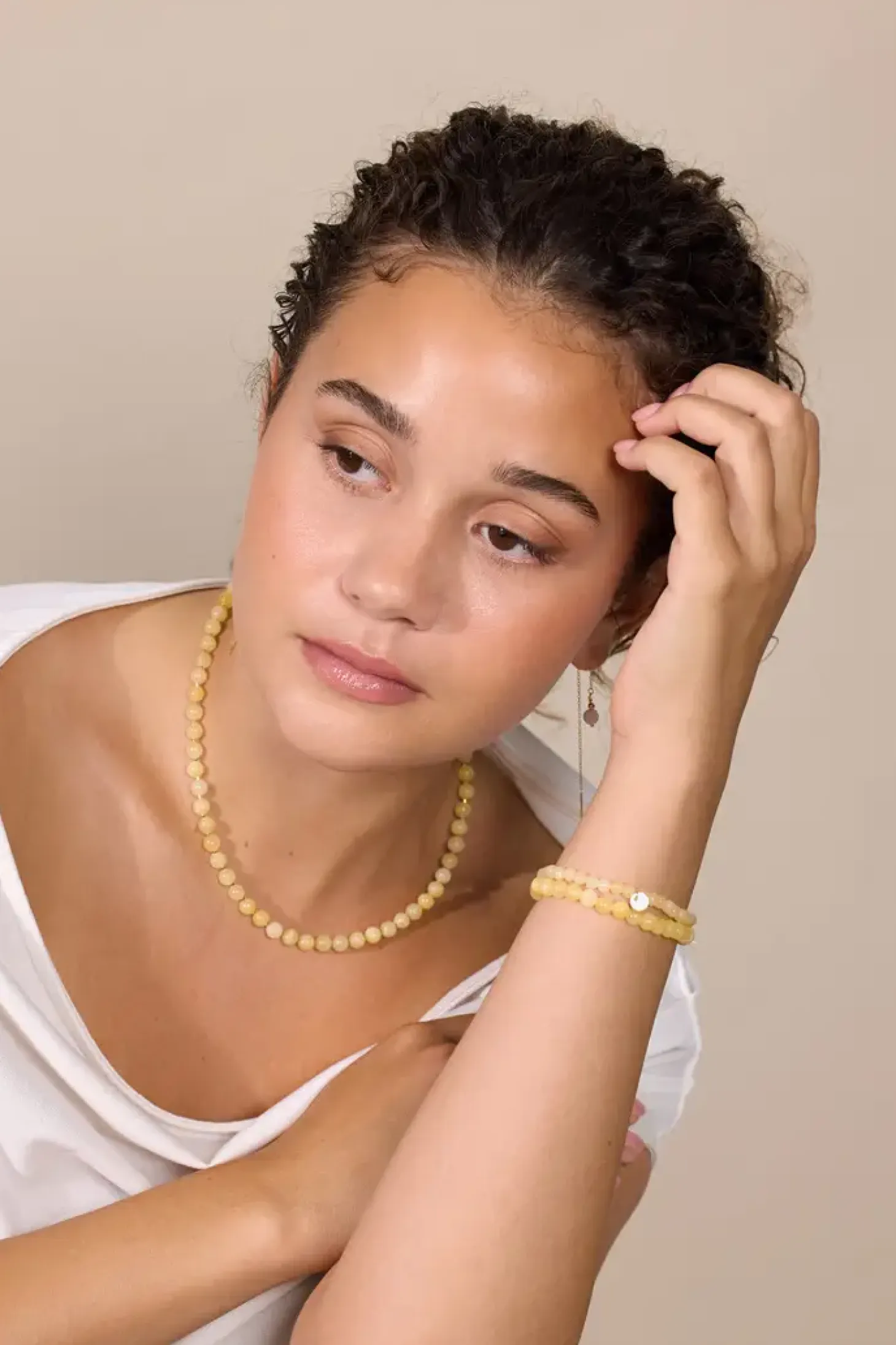 Soï - Gul Jade - Krystal armbånd - Velvære - 4 mm