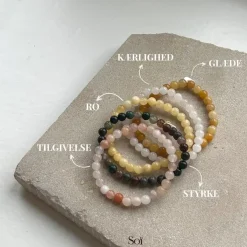 Soï - Gul Jade - Krystal armbånd - Velvære - 4 mm
