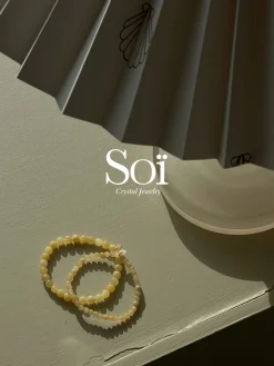 Soï - Gul Jade - Krystal armbånd - 6mm