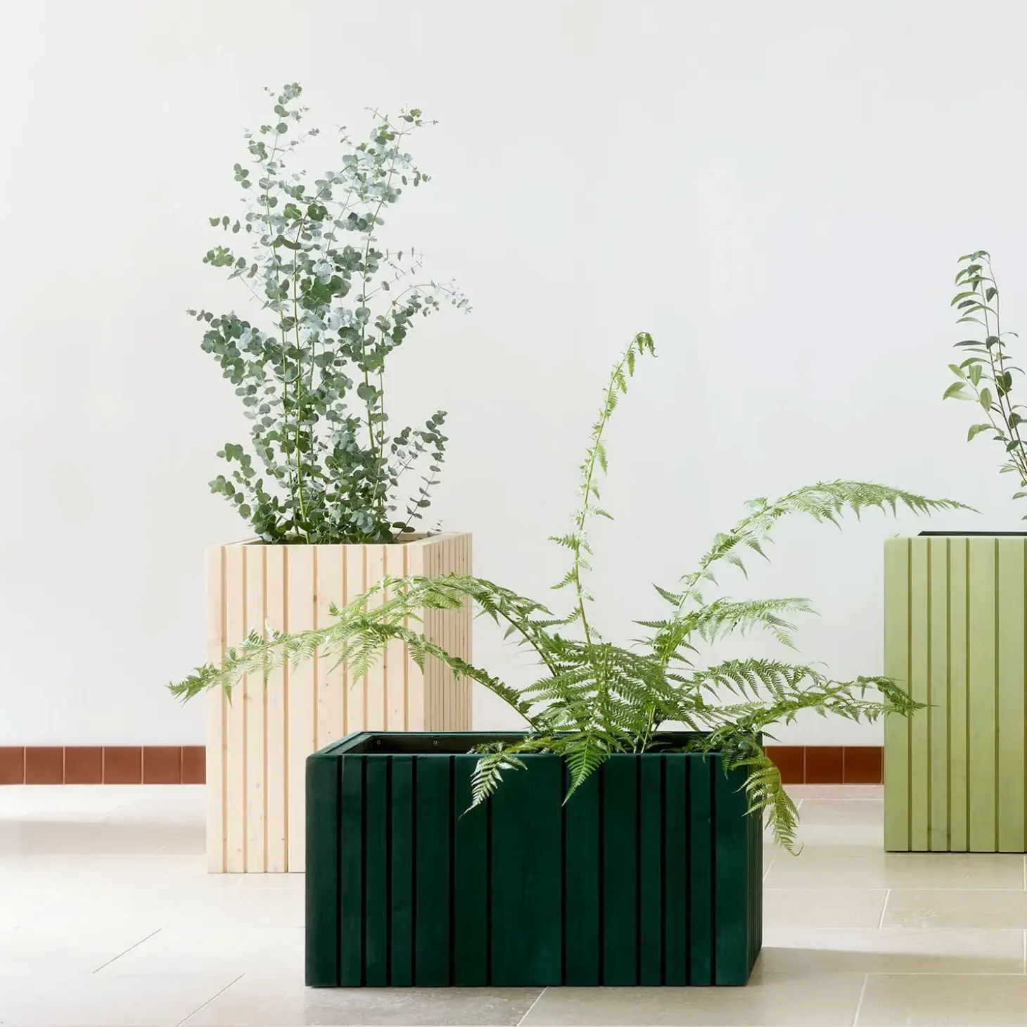 SQUARELY COPENHAGEN - Plantekasse - Unfold SQUARE TALL - Meadow Green - 47 x 52 x 70cm