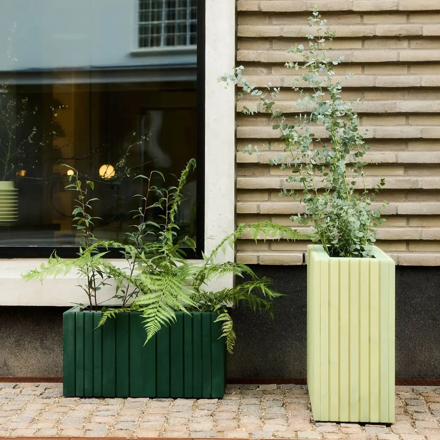 SQUARELY COPENHAGEN - Plantekasse - Unfold WIDE TALL - Meadow Green - 77 x 33 x 70 cm
