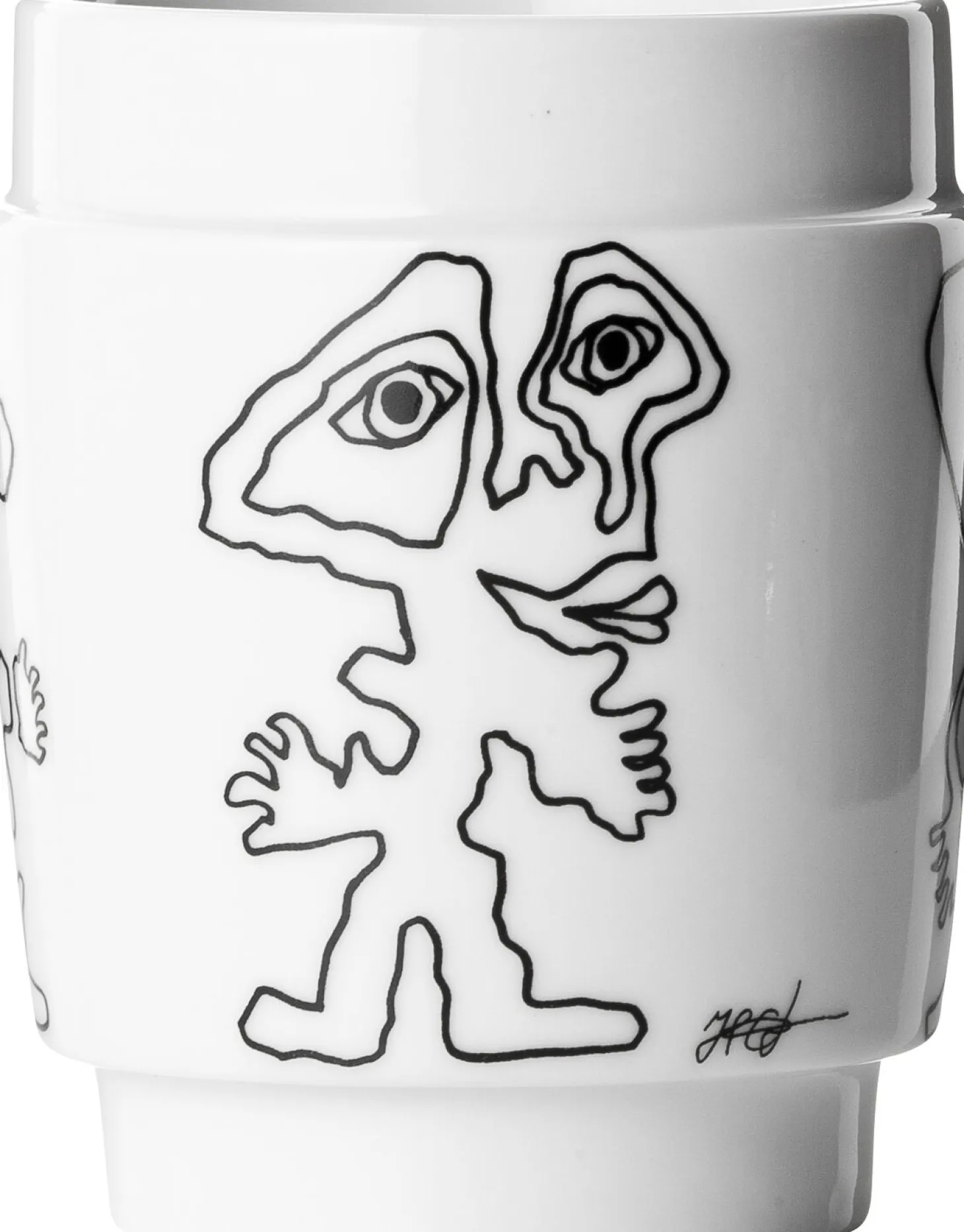Steel Function - KUNSTKOP NR 4 PORCELÆN SORT/HVID