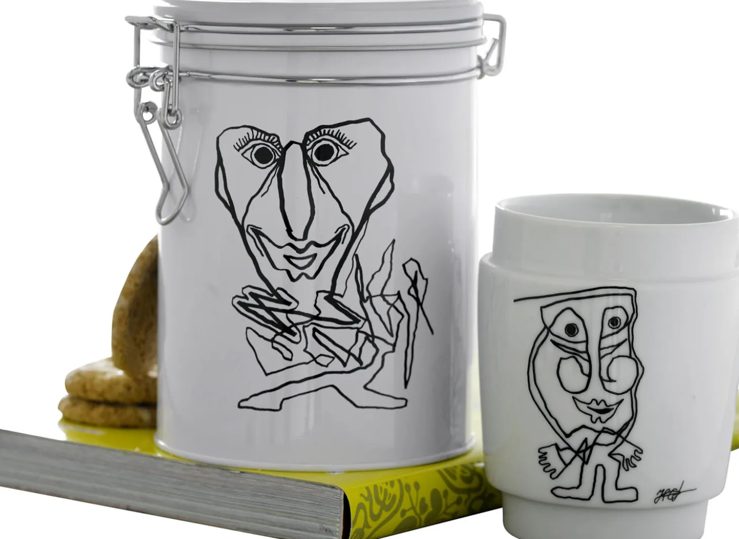 Steel Function - KUNSTKOP NR 3 PORCELÆN SORT/HVID