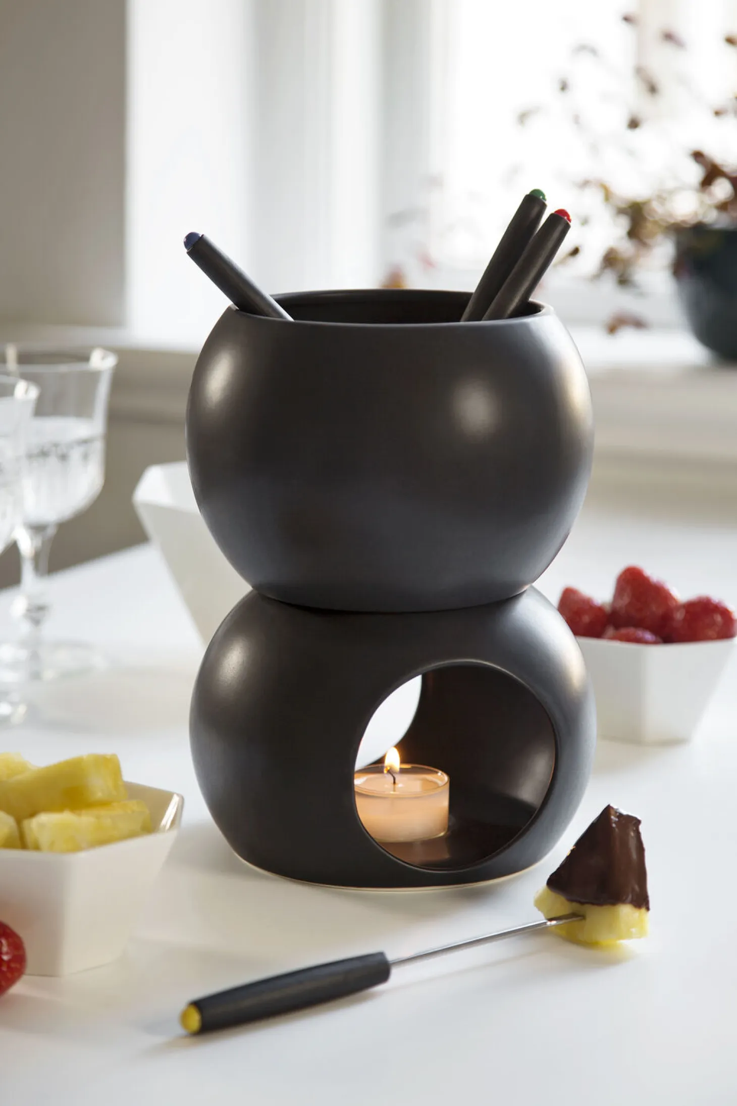Steel Function - STORT CHOKOLADEFONDUE SÆT 1,2 L.