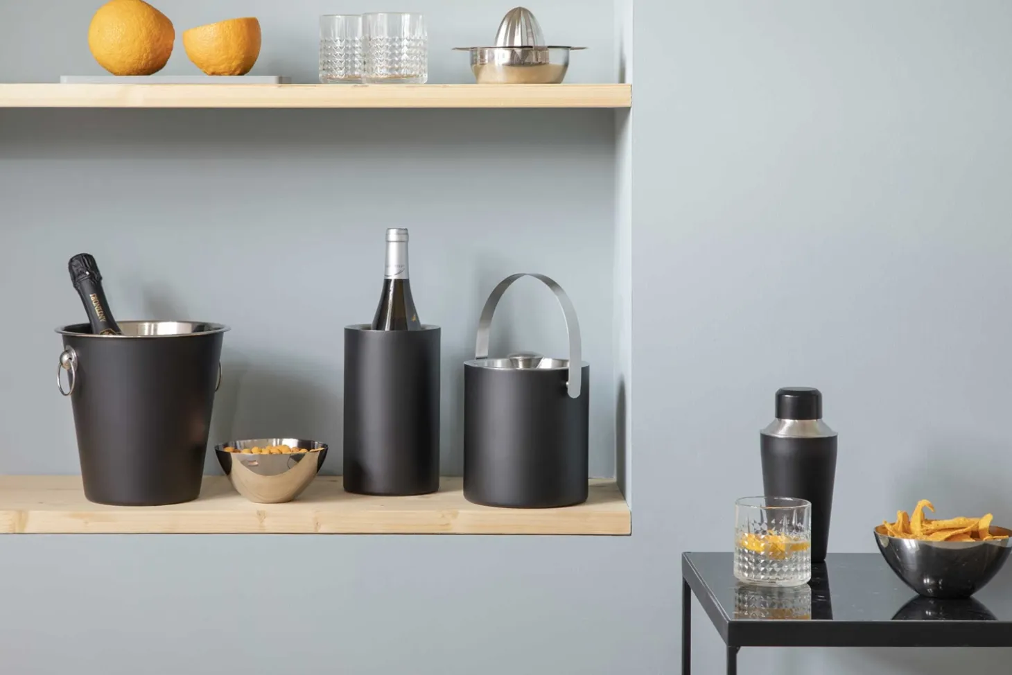 Steel-Function - Isspand med låg - Mat Sort - 2L