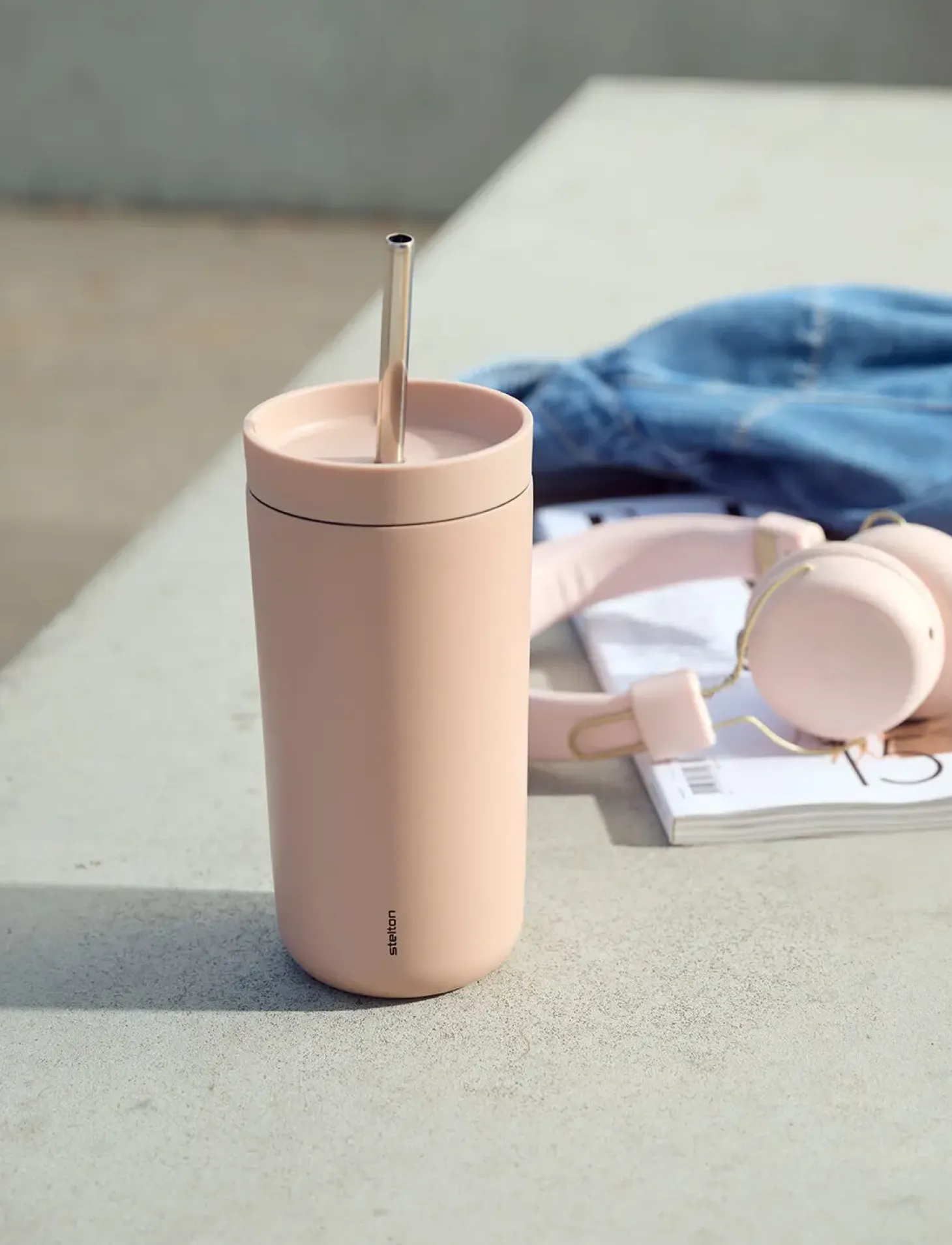 Stelton - To Go Sip termokop med sugerør 0.4 l. heather