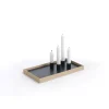 The Oak Men bakke m. lysestager - Candletray - Eg og stål/Sort