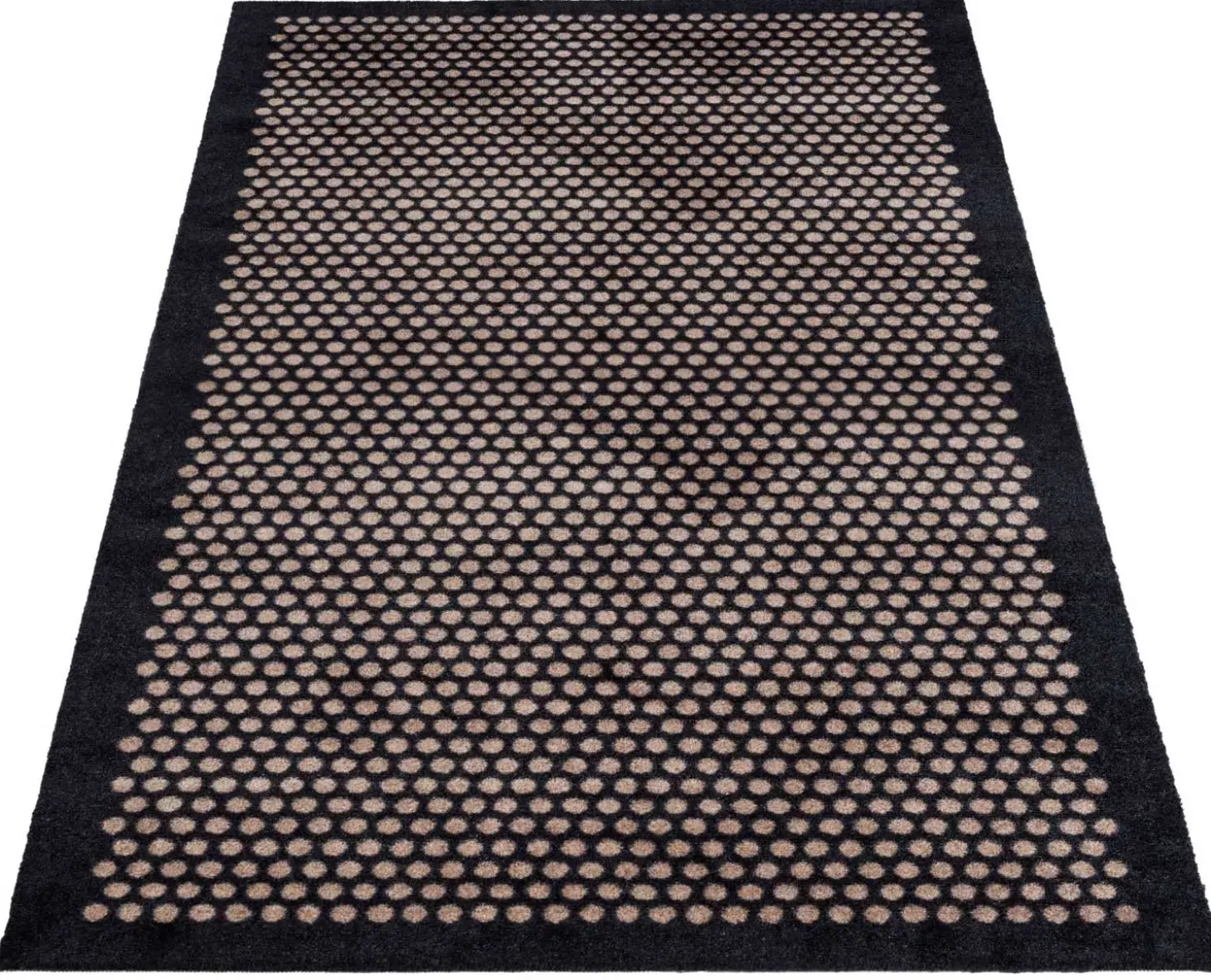 Tica Copenhagen - Løber - Dots - Sort/sand - 90x200 cm