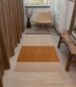 Tica Copenhagen - Løber - Stripes Horizon - Ivory-Dijon-Brown - 90x200 cm