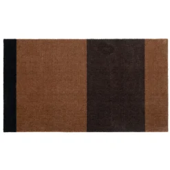 Tica Copenhagen - Smudsmåtte - Stripes Horizon - Cognac/Dark Brown/Black - 40x60 cm