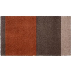 Tica Copenhagen - Smudsmåtte - Stripes Horizon - Sand/Brun/Terracota - 90x130 cm