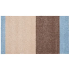 Tica Copenhagen - Smudsmåtte - Stripes Horizon - Lyseblå/Ivory/Sand - 67x120 cm