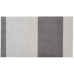 Tica Copenhagen - Smudsmåtte - Stripes Horizon - Steelgrey/Lysegrå - 90x200 cm