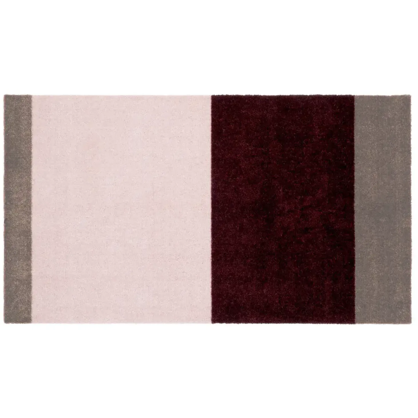 Tica Copenhagen - Smudsmåtte - Stripes Horizon - Bordeaux/Rose/Sand - 40x60 cm