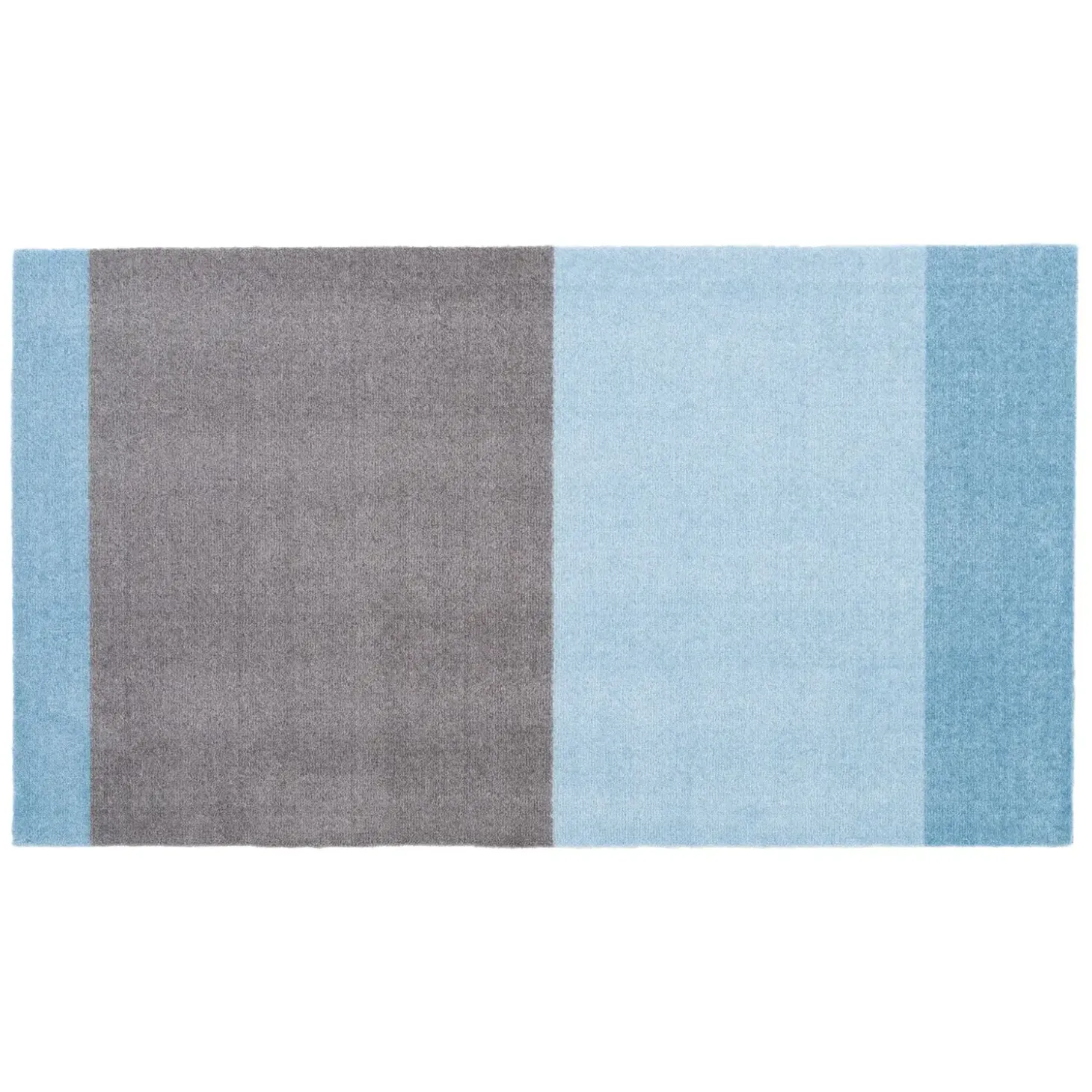 Tica Copenhagen - Smudsmåtte - Stripes Horizon - Blå/Steelgrey - 90x200 cm