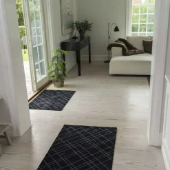 Tica copenhagen - Smudsmåtte - Lines - Sort/grå - 67x120 cm