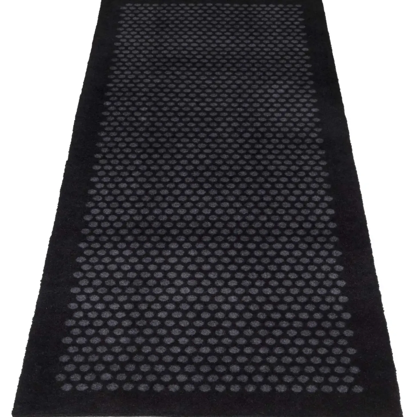 Tica Copenhagen - Smudsmåtte - Dots - Sort/grå - 67x200 cm